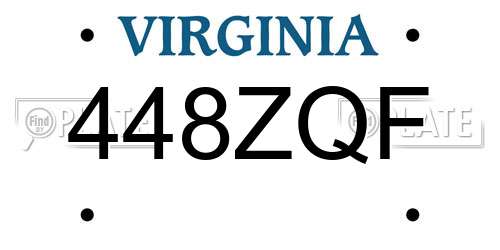 448ZQF Virginia License Plate