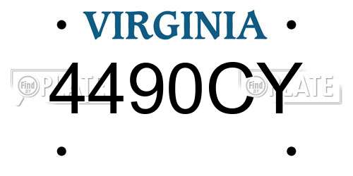 4490CY Virginia License Plate