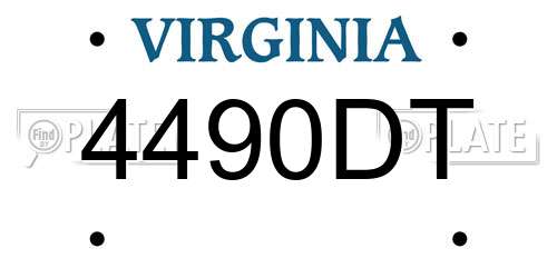 4490DT Virginia License Plate