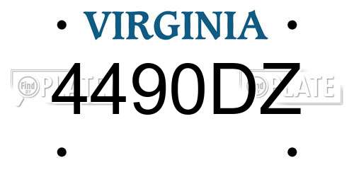 4490DZ Virginia License Plate