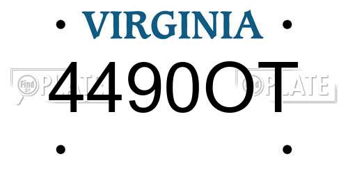 4490OT Virginia License Plate