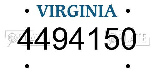 4494150 Virginia License Plate