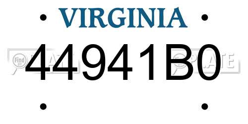 44941B0 Virginia License Plate