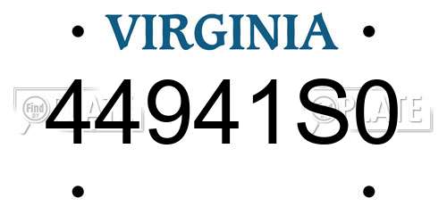44941S0 Virginia License Plate
