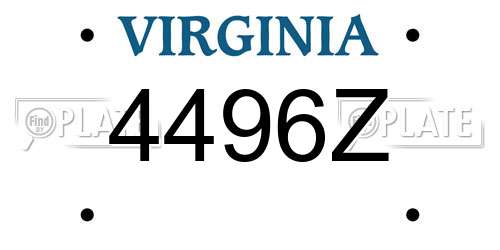 4496Z Virginia License Plate