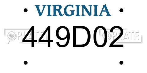 449D02 Virginia License Plate