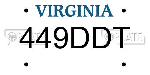 449DDT Virginia License Plate
