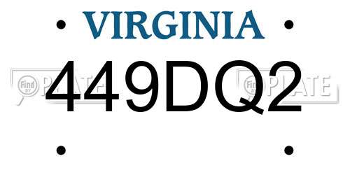 449DQ2 Virginia License Plate