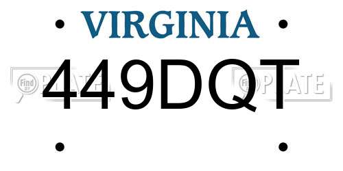 449DQT Virginia License Plate