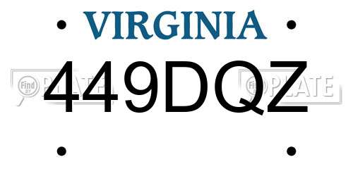 449DQZ Virginia License Plate