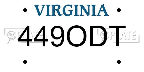 449ODT Virginia License Plate