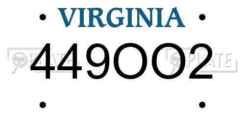 449OO2 Virginia License Plate