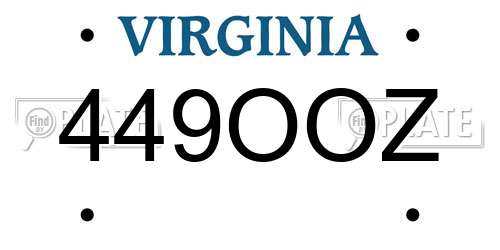 449OOZ Virginia License Plate