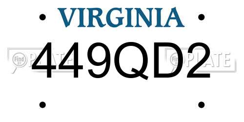449QD2 Virginia License Plate