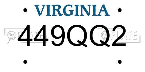 449QQ2 Virginia License Plate
