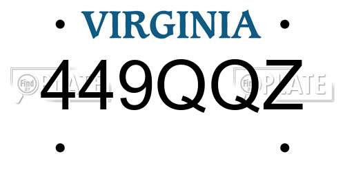 449QQZ Virginia License Plate