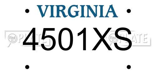 4501XS Virginia License Plate