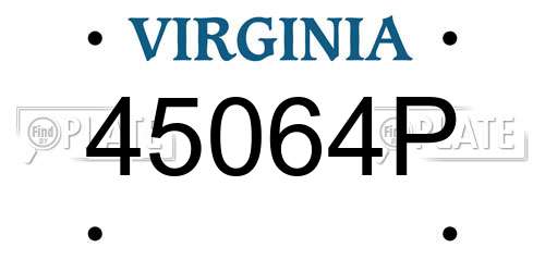 45064P Virginia License Plate