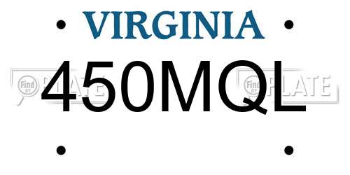450MQL Virginia License Plate