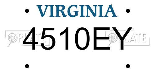 4510EY Virginia License Plate