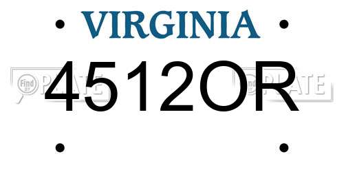 4512OR Virginia License Plate