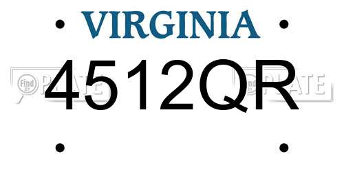 4512QR Virginia License Plate