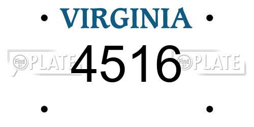 4516 Virginia License Plate