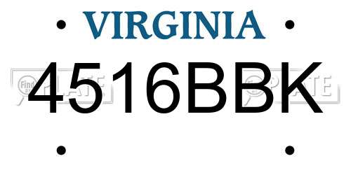 4516BBK Virginia License Plate
