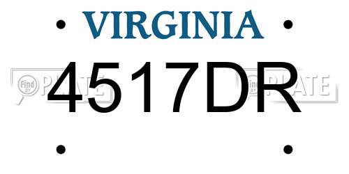4517DR Virginia License Plate