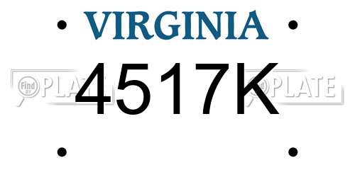 4517K Virginia License Plate