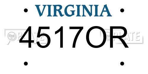 4517OR Virginia License Plate