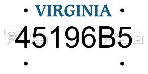 45196B5 Virginia License Plate