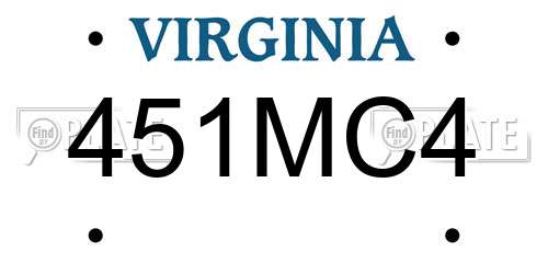 451MC4 Virginia License Plate