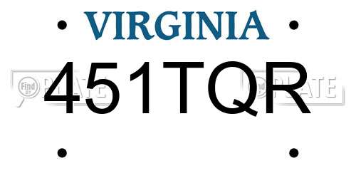 451TQR Virginia License Plate