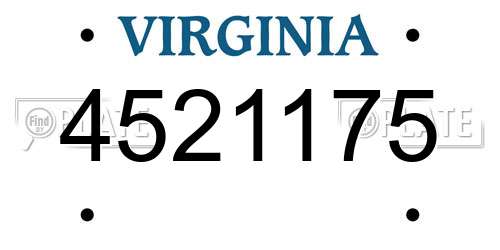 4521175 Virginia License Plate