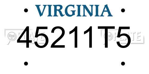 45211T5 Virginia License Plate