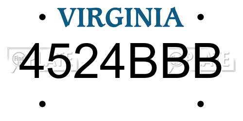 4524BBB Virginia License Plate