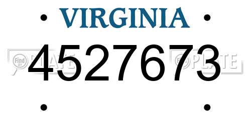 4527673 Virginia License Plate