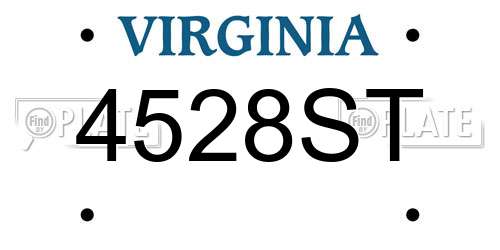 4528ST Virginia License Plate