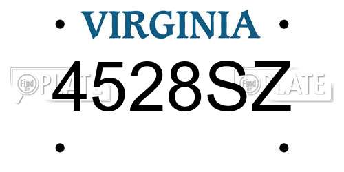 4528SZ Virginia License Plate