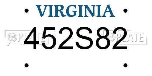 452S82 Virginia License Plate