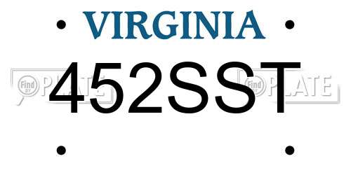 452SST Virginia License Plate