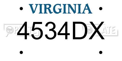 4534DX Virginia License Plate
