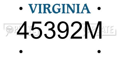 45392M Virginia License Plate