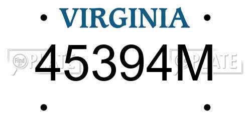 45394M Virginia License Plate