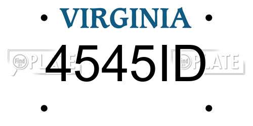 4545ID Virginia License Plate