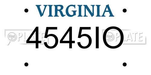 4545IO Virginia License Plate