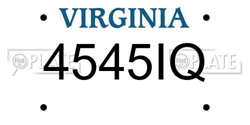 4545IQ Virginia License Plate