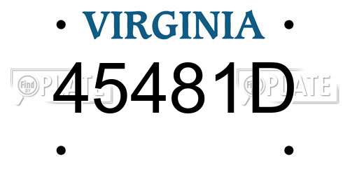 45481D Virginia License Plate