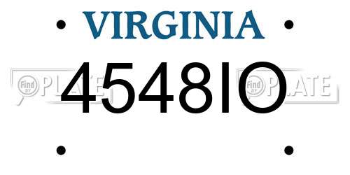 4548IO Virginia License Plate